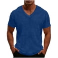 thumbnail image 2 of Wlynlyn Mens T-Shirts Short Sleeve Casual V-Neck Business Casual Wear Tops Soft Textured Knit Summer Basic Tee Shirt, 2 of 8
