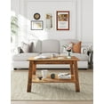 thumbnail image 3 of 31.5"  Rustic Coffee Table for Living Room, Rectangular Wooden Centre Table with Storage Shelf, Easy Assembly & Compact for Small Spaces, Flats, 3 of 7