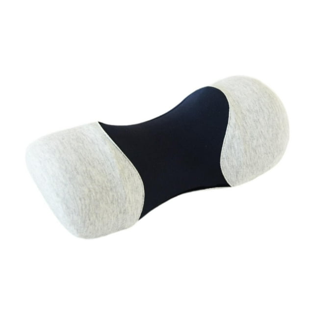 Almohada cervical portátil y ergonómica para hombres y mujeres. Azul y gris