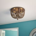 thumbnail image 5 of Dumas 3-Light Wood Bead Flush Mount - Gray, 5 of 8