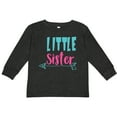 thumbnail image 3 of Inktastic Little Sister, Younger Sister, Arrow - Blue Pink Girls Long Sleeve Toddler T-Shirt, 3 of 5