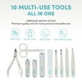 thumbnail image 4 of Éclat Manicure Pedicure Kit for Men & Women, 10Pcs Finger & Toe Nail Care Tools Includes Nail Clipper Cutter, Tweezer, File, Cuticle Pusher, Personal Care Professional Grooming Set With Travel Case, 4 of 6