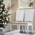 thumbnail image 3 of Winter Snowflake Chair Covers Set of 1 Gray Background Christmas Snow Simple Chair Back Covers Stretch Removable Washable Slipcovers Protector for Dining Room Kitchen Party Decor, 3 of 5