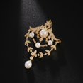 thumbnail image 5 of Accesorio de ramillete de broche de oro chapado en cobre con perlas reales de agua dulce estilo corte Vintage, 5 of 5