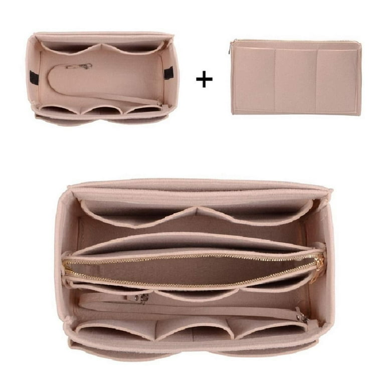 Felt Bag Organizer Compatible with Speedy, Neverfull, Tote Handbag Premium  Purse Organizer Insert with Zipper Pockets (XL, Beige)