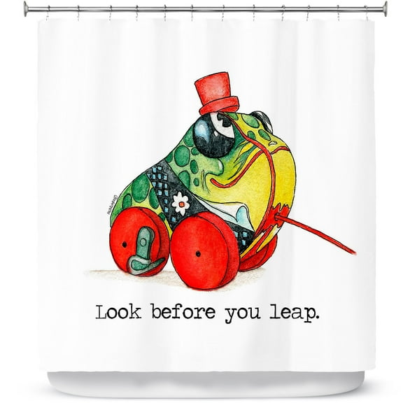 Shower Curtains 70" x 93" from DiaNoche Designs by Marley Ungaro - Toys Frog