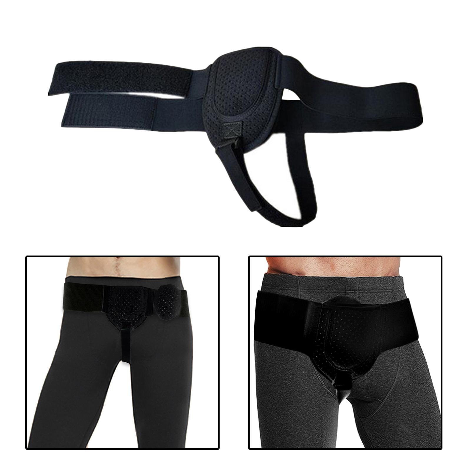 Adults Hernia Belt Adjustable Removable Compression Pad Detachable Foam Support for Inguinal Hernia Sports Hernia Pain Relieving Black