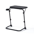 thumbnail image 4 of Homy Casa 2-Piece Adjustable Drafting Table Set with Wheels, Foldable Portable Tray Tables with Tilting Desktop, Cup Holder and Locking Casters, Black, 4 of 10