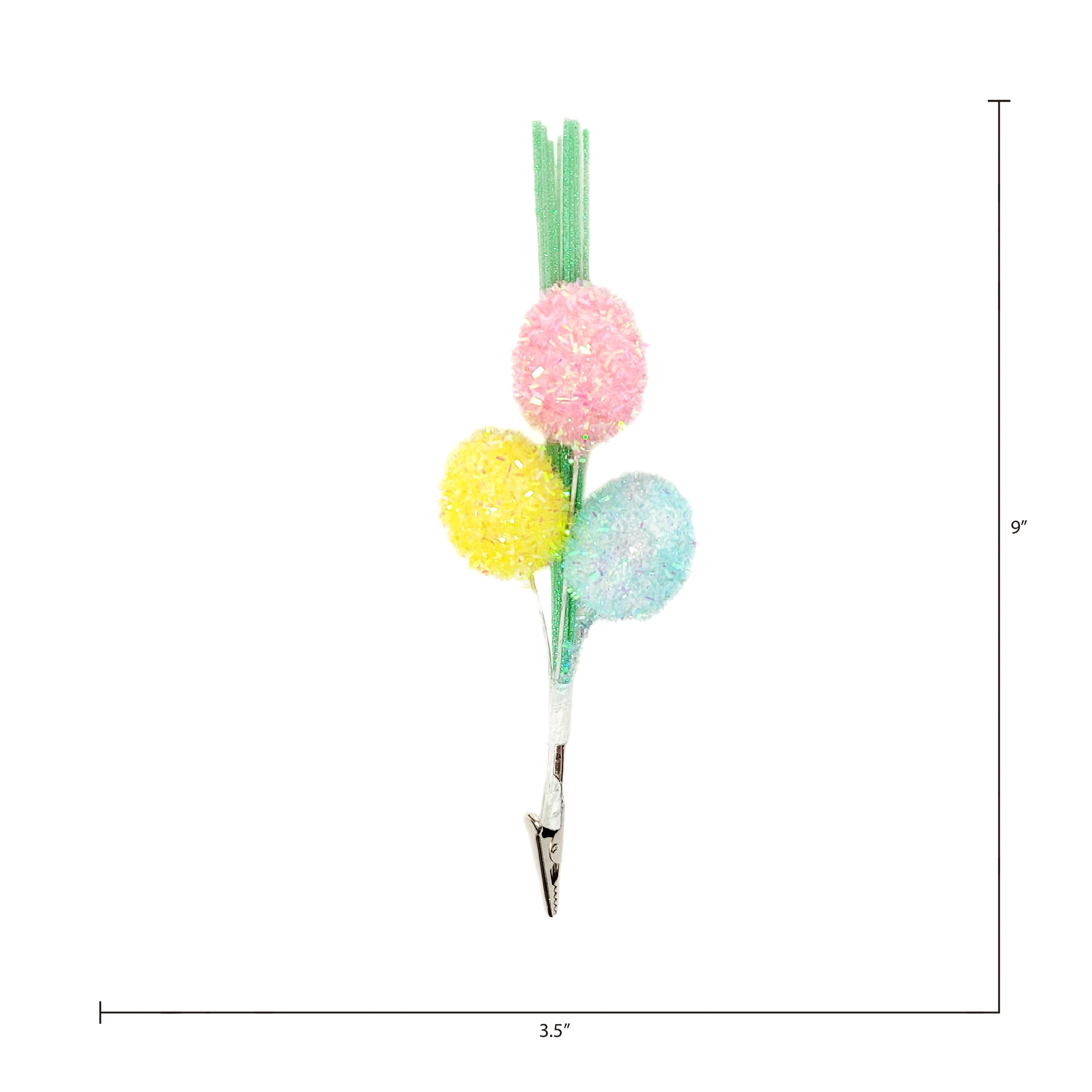 Way To Celebrate Easter Tinsel Egg Clips with green glitter grass accent Assortment