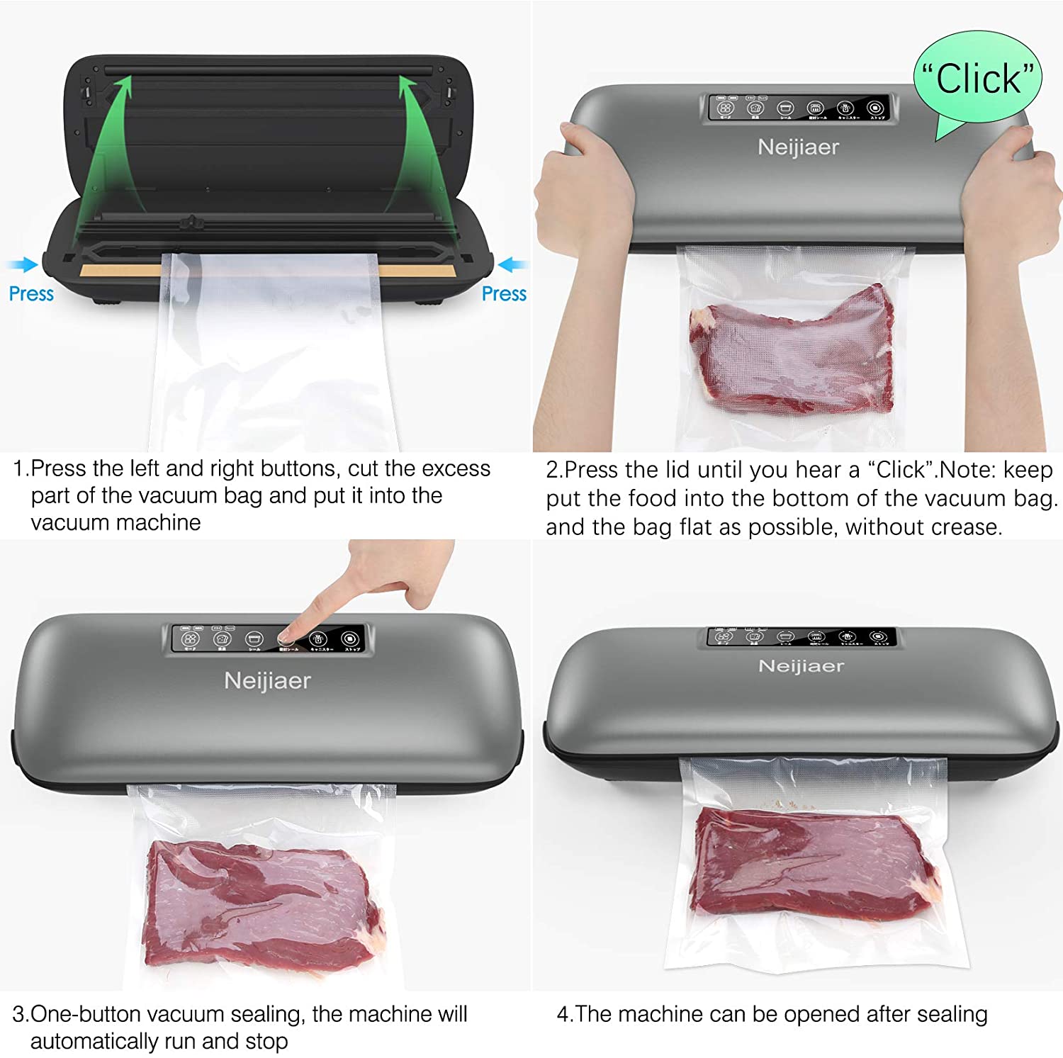 FoodSaver Select Vacuum Sealer with Dry/Moist Modes, Roll Storage and  Cutter Bar, and Bags and Roll Starter Kit - Silver