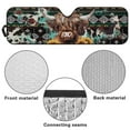 thumbnail image 6 of Uorisanigo Windshield Sun Shade Sunshade for 1997-2017 Jeep Wrangler Rubicon Sahara TJ JK JKU 2/4 Doors, Retro Aztec Highland Cow Car Sunshade Front Window Sun Visor, 6 of 7