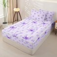 thumbnail image 2 of Homewish Cute Bowknot Zipper Full Size Comforter Sets with Fitted Sheet and 2 Pillowcases For Kids Girls,Purple Polka Dots Zipper Bedding Set,Colorful Stars Reversible,4 Pieces, 2 of 7