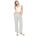 thumbnail image 4 of Cali1850 Women's Casual Relaxed Fit 29" Inseam Drawstring High Rise Smocked Linen Pants For Lounge And Beach Wear, 4 of 7