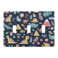 thumbnail image 2 of Dailycode Light Switch Plate Covers 2 Gang Wall Plate Plastics Outlet Covers for Kitchen Home Office Decor Cartoon Dinosaur Leaf Mountain, 2 of 8