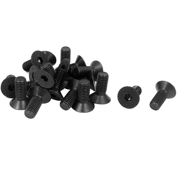 Uxcell M8 x 20mm Metric Hex Socket Countersunk Flat Head Screw Bolts Black (20-pack)