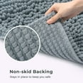 thumbnail image 5 of FRESHMINT Chenille Bathroom Rugs Non-Slip Bath Mat 24'' x 17'', Washable Soft Shower Mat, for Bathroom Floor & Tub Fluffy Shag Bath Rugs, Durable Thick Water Absorbent Shower Rugs, Sky Gray, 5 of 7