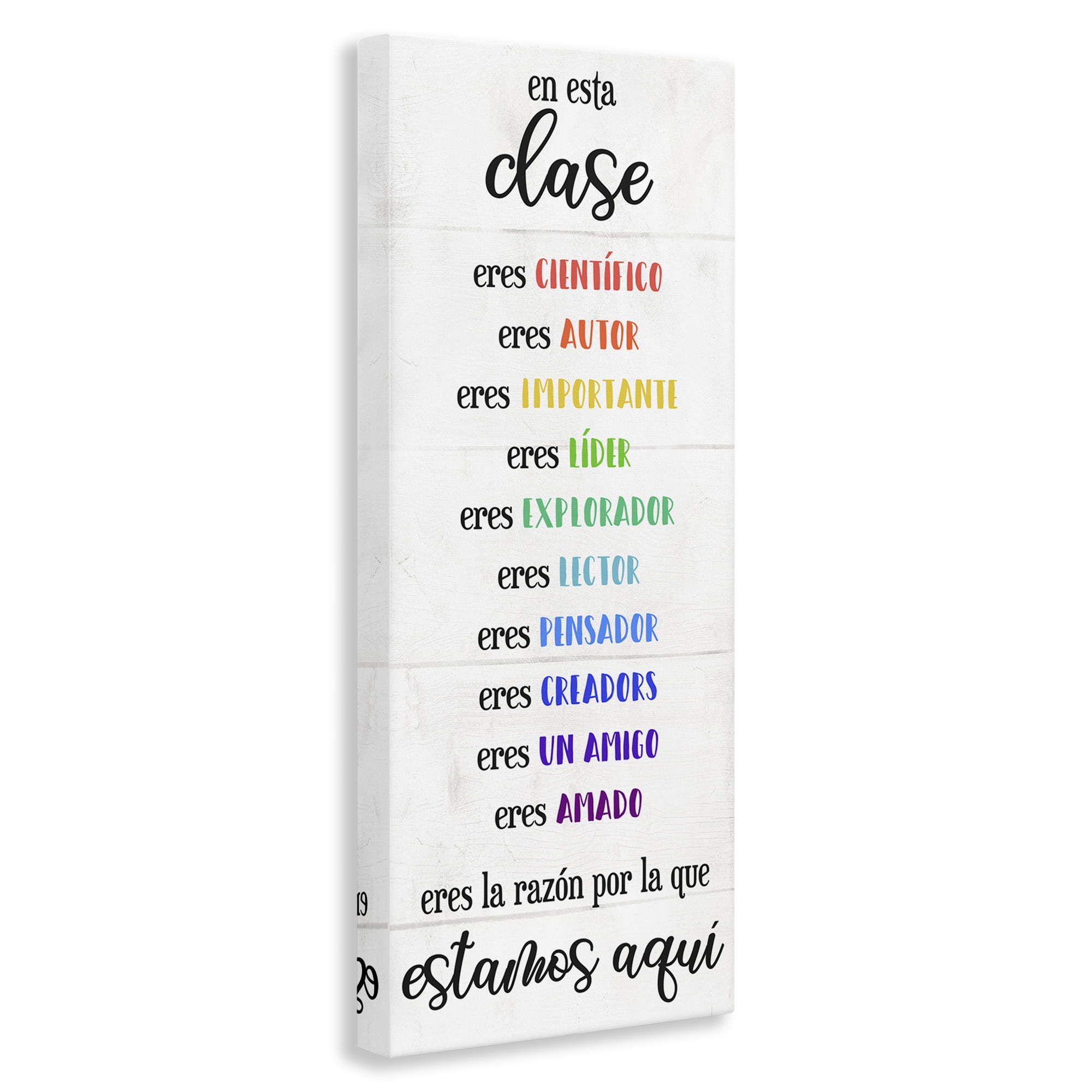 Stupell Industries En Esta Clase Eres… Inspirational Quotes & Sayings Painting Wrapped Canvas Art Print Wall Art, 20 x 48