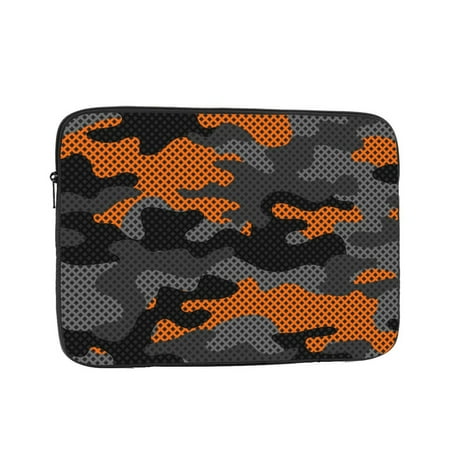 Camouflage Textured Grid 13 inch Portable Laptop Sleeve Compatible with MacBook Air Notebook Computer Case for Men Women College School Students