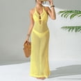 thumbnail image 4 of Idoravan Beach Cover Ups for Women Crochet Women's Fashion Casual Solid Color Round-Neck Summer Sleeveless Blouses Cover Ups, 4 of 7