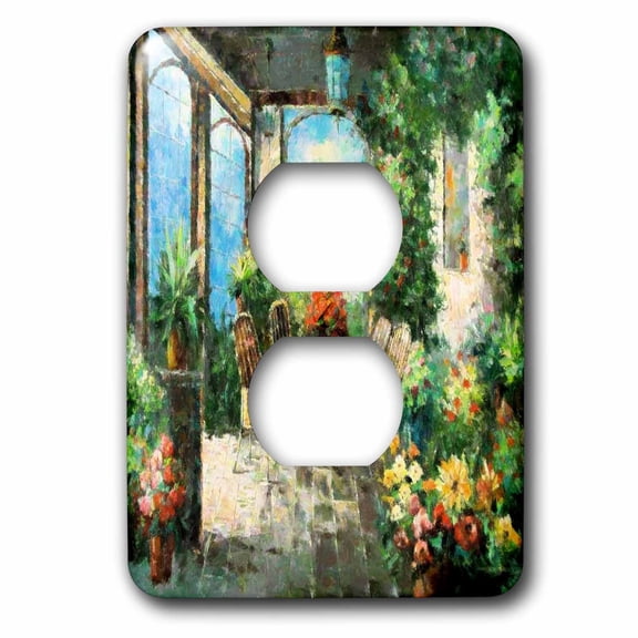 3dRose, Picture Of An Italian Villa Painting, 2 plug outlet cover