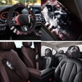 thumbnail image 4 of Qpednta Wolf US Flag 14 Pack Automotive Seat Cover Car Steering Wheel Accessories and Headrest Cover Center Console Cover Seat Belt Pads Keychain Soft Easy to Install Suitable for Car SUV, 4 of 6