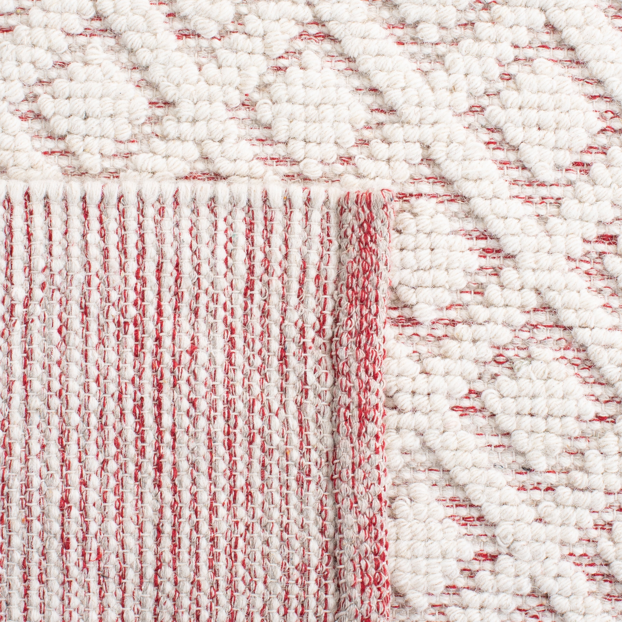 SAFAVIEH Vermont Thurstan Geometric Wool Area Rug, 4' x 6', Ivory/Red