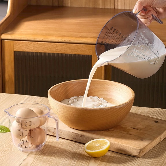 Transparent Graduated Measuring Cup Kitchen Measuring Container with Handle Spout Clear Scale Liquid Measuring Jug for Baking Cooking Lab
