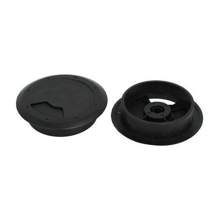 Computer Desk Plastic Adjustable Grommet Cable Hole Covers Black