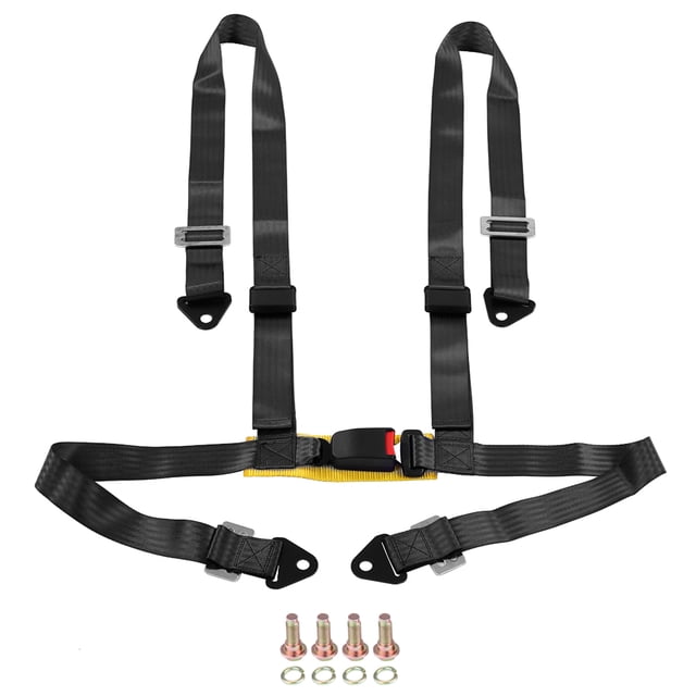 Cam 2inch 4-Point Racing Car Belt Harness With Cam Lock & Adjustable Strap Black