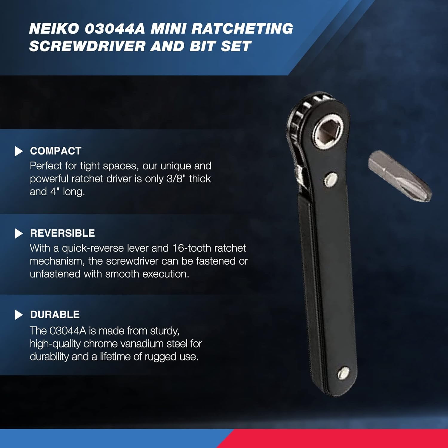 Neiko - Brandclub - NEIKO 03044A 1/4-Inch Drive Mini Ratchet