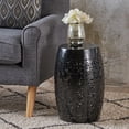 thumbnail image 1 of Apollos Indoor 12" Lace Cut Iron Side Table, Black, 1 of 4