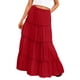 thumbnail image 1 of Vestido de Verano Midi Longitud Color Sólido Relajado Deportes Elástico de la Cintura Nudo Falda Completa para Niños, 1 of 8
