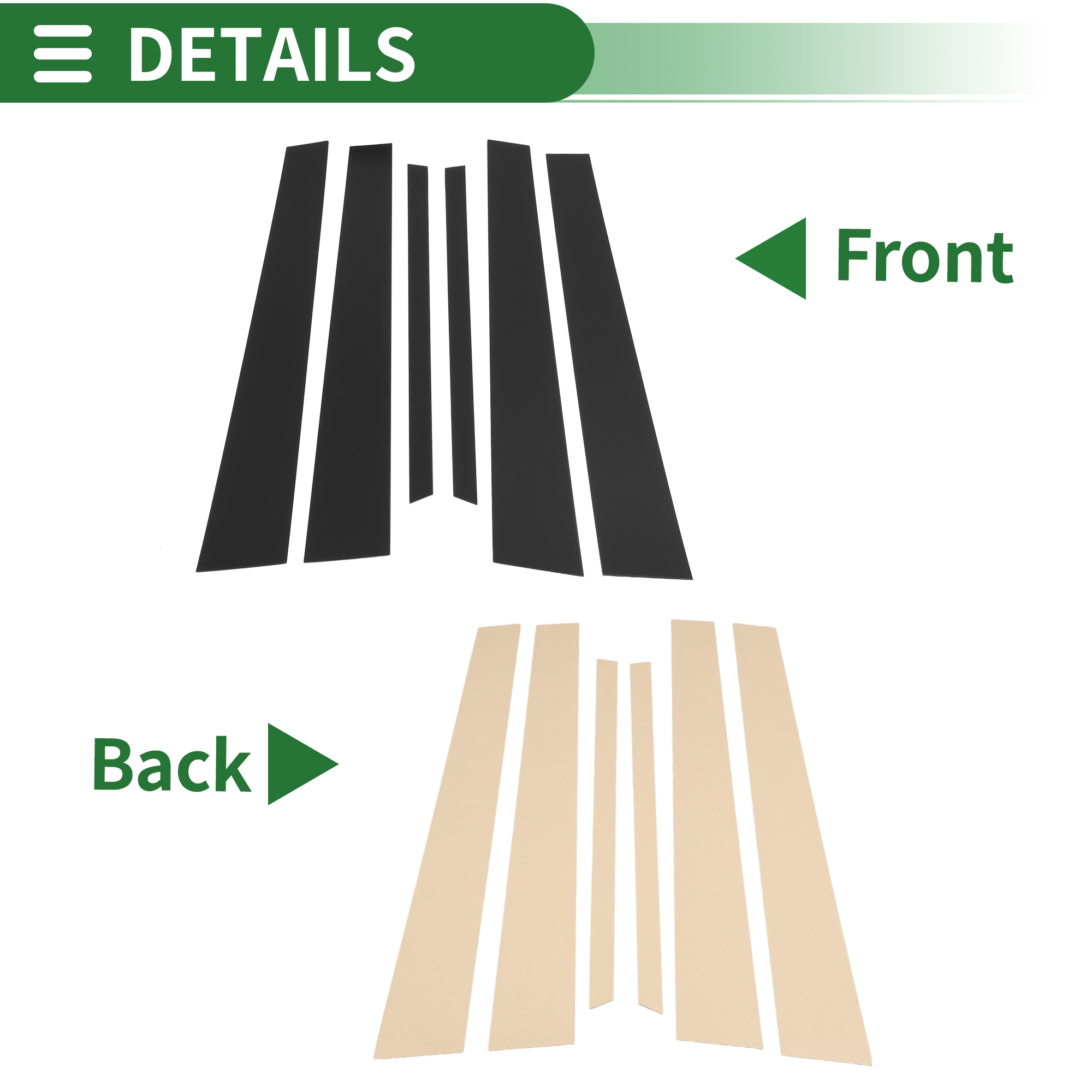 Unique Bargains 6Pcs Door Pillar Window Trim For Lexus LS 2001-2006 Black