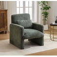 thumbnail image 2 of S-HOME Accent Chair With Boucle Fabric Upholstered Armchair Comfortable Single Sofa For Living Room Bedroom Office，Antique Green, 2 of 11
