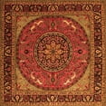 thumbnail image 1 of Ahgly Company Indoor Square Medallion Orange Traditional Area Rugs, 7' Square, 1 of 1