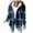 Blue, variant on Winter Womens Comfortable Jacket Long-sleeved Printe Hooded Casual Checkered Striped Red-C Outwear Jackets S
