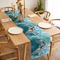 thumbnail image 4 of Marine Animal Table Runner 18 x 72 Inch, Ocean Turtle Modern Art Abstract Style Washable Cotton Linen Dining Table Runner Tabletop Decorations for Restaurant Home Kitchen Party, 4 of 9