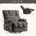 thumbnail image 3 of JONPONY Massage Rocker Recliner Chair with Vibration Massage and Heat Ergonomic Lounge Chair for Living Room with Rocking Function and Side Pocket, 2 Cup Holders, USB Charge Port,Grey, 3 of 15