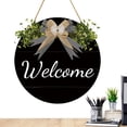 thumbnail image 5 of Welcome Sign for Front Door | Interchangeable Seasonal Welcome Sign Front Door Decor with Bow | Rustic Round Wood Wreaths Wall Door Decor for Farmhouse, Porch, Front Door, 5 of 9