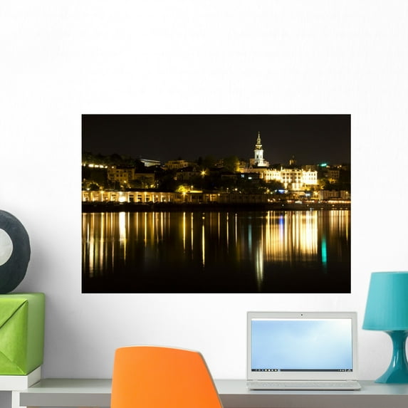 Belgrade Night Wall Mural by Wallmonkeys Peel and Stick Graphic (24 in W x 16 in H) WM249563