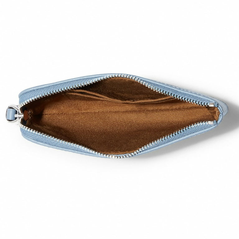 Coach Women's Compact Zip Wristlet, Signature Chambray & Leather