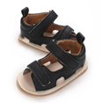 thumbnail image 3 of SUNSIOM Baby Boys Summer Sandals Solid Color Artificial Leather Breathable Non Slip Shoes, 3 of 6
