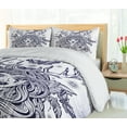 thumbnail image 5 of Ambesonne Bohemian Duvet Cover Sets, Woman with Deer Antlers, 2-Queen, Pastel Purple and Indigo, 5 of 6