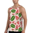 thumbnail image 2 of Fotbe Watermelon Pattern Men's Quick Dry Workout Tank Top Gym Muscle Tee Fitness Bodybuilding Sleeveless T Shirt Breathable Workout Shirt-4X-Large, 2 of 9