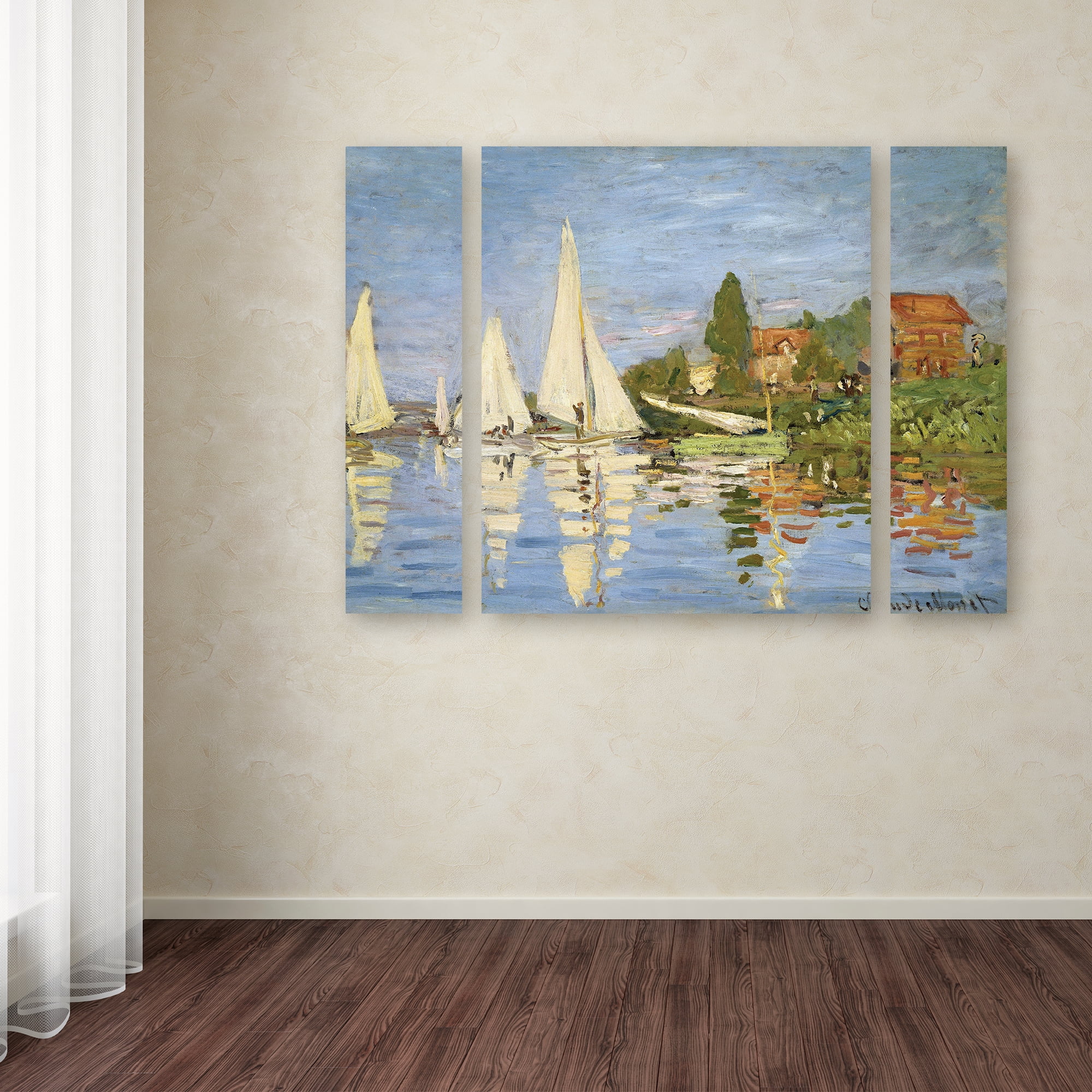 Claude Monet 'Regatta at Argenteuil' Multi Panel Art Set Large