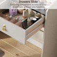 thumbnail image 3 of Vanity Desk with LED Light Mirror & Charging Station, 2 Drawers & Stool, 3 of 7