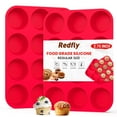 thumbnail image 1 of Molde para muffins Redfly de silicona, 12 cavidades, libre de BPA, 32 x 24 cm, 1 of 7