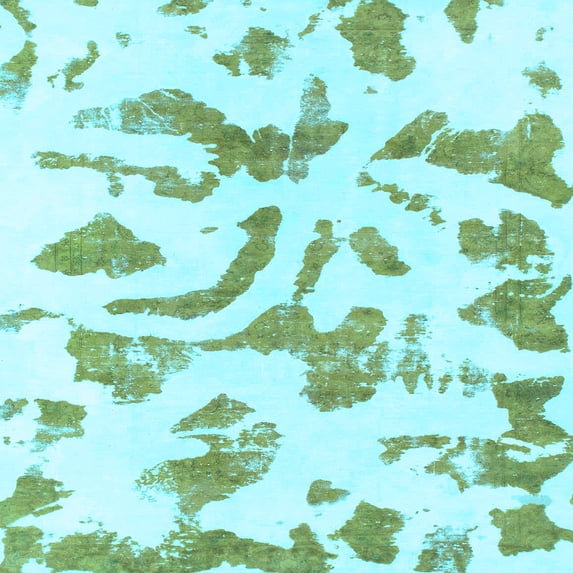 Ahgly Company Indoor Square Abstract Light Blue Modern Area Rugs, 7' Square
