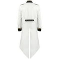 thumbnail image 3 of Fgnfyis Jackets for Men Tuxedo Gentleman Tailcoat Gothic Trench Frock Outfit Coat Performance Winter Coats for Men White XL, 3 of 8