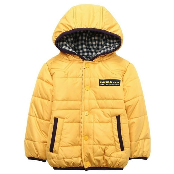 Richie House Little Boys Yellow Fleece Lining Hooded Padding Jacket 1/2
